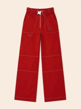 True IMG Red Utility Wide Leg Pants Size XS